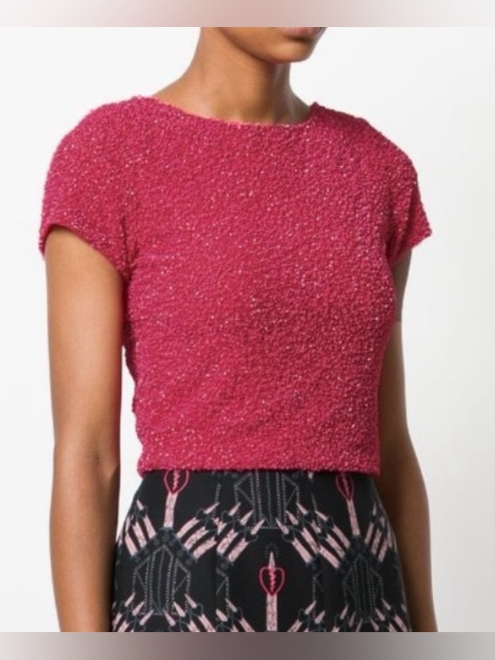 Alice + Olivia Kelli Sequin /beaded Crop Top, Pink, Women’s 4